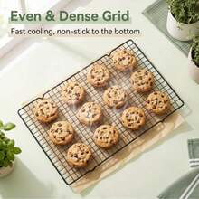 Black Non-Stick Cooling Rack, Large Square Cake Cooling Rack, Non-Stick Food Rack Suitable For Mooncakes, Bread, Cakes, Cookies Cooling Grid Baking Tool - Black - View 10