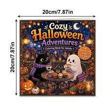 1pc Christmas Themed Adult Coloring Book, Suitable As Christmas Gift And Souvenir, Stress Relief Coloring Book, Pens Not Included - Single Piece - View 9