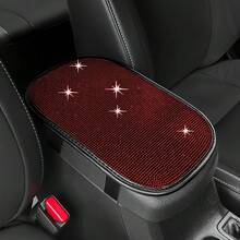 1pc Shiny Car Armrest Box Pad, Shiny Car Center Console Decor, Multi-Functional Car Storage Box, Creative Unisex Beautiful Car Accessories, Central Armrest Box Protective Pad - A - View 4