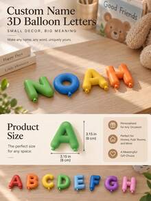 1 Set Personalized Custom Colored Letters - Personalized 3D Sample Letters - Personalized Printed Letters, Height 4cm/8cm, Thickness 8mm, Selectable 3 To 15 Characters. These Personalized 3D Printed Letters Are Presented. Colored Letters Are An Excellent Choice For Displaying Names, Desktop Decor - Multicolor - View 3