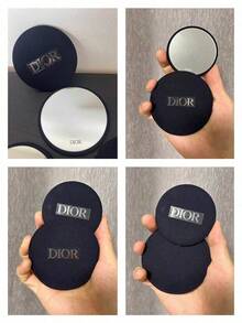 Portable Double-Sided Dior Makeup Mirror Mini Pocket Mirror, Suitable For Outdoor Travel Daily Touch-Ups, Fashionable And Practical Women's Makeup Gift DIOR-GIFT-102 - Silver - View 3