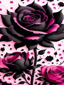 1pc DIY Diamond Painting Sticker Embroidery Floral Flower Rose Home Decor Full Drill 30*40cm/40x50cm - Sets - View 1