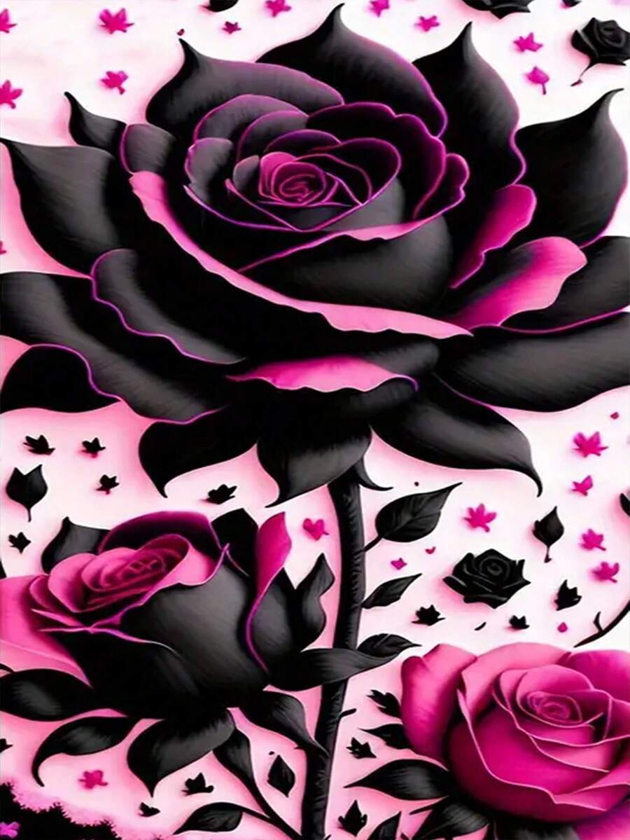 1pc DIY Diamond Painting Sticker Embroidery Floral Flower Rose Home Decor Full Drill 30*40cm/40x50cm - Sets - View 1