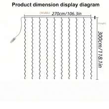 300LED USB String Curtain Lights, RGB Color-Changing Fairy Lights, With Remote Control And 8 Modes, 3*3M Hanging Window Light, Suitable For Bedroom, Christmas, Halloween, Wedding And Holiday Party Decorations. - 3m Curtain Lights - View 9