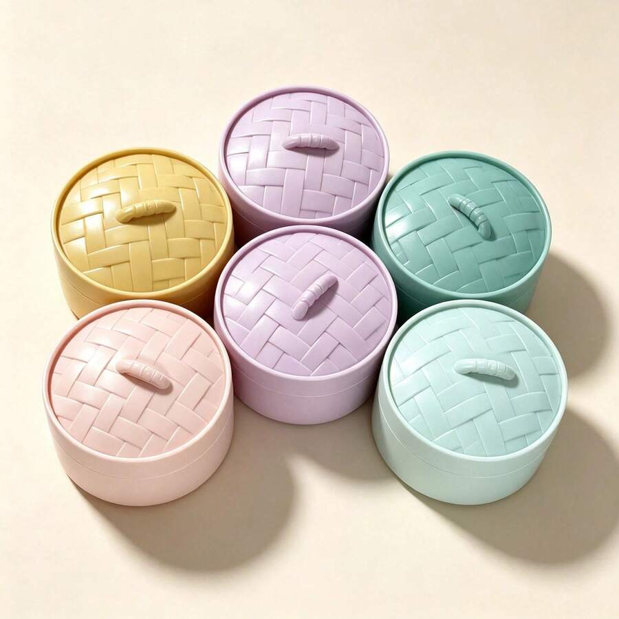 2pcs Macaron Round Box Shaped Storage Box, Desktop Stress-Relief Decorative Ornament, Suitable For Teens And Adults