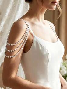 Women's Versatile Pearl Shoulder Chain, Party Fashion Exquisite Shoulder Jewelry Accessory - Silver - View 1