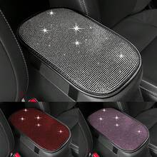 1pc Shiny Car Armrest Box Pad, Shiny Car Center Console Decor, Multi-Functional Car Storage Box, Creative Unisex Beautiful Car Accessories, Central Armrest Box Protective Pad - A - View 1