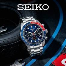 Seiko Men's Chronograph Watch  Bezel Deep‑Blue Dial Multi‑Sub‑Dials Date Window Solid Stainless Steel Bracelet Racing‑Style Solar Sports Wristwatch - Silver - View 6