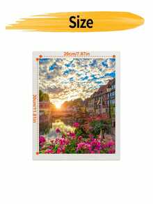 DIY Sunset France Canal (Frameless Or Framed 8x12 / 16x20 Inches) Paint By Numbers Kit(Acrylic) Arts & Crafts For Adult Beginners, Home Wall Decor, And Holiday Gifts - Sets - View 8