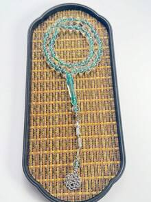 High Transparency Glass Texture 45 Beads Muslim Prayer Beads Tasbih Islamic Prayer String Beads Middle East Vintage Woven Pattern Metal Pendant Portable Religious Gift - Multicolor - View 11