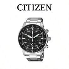 Jam Tangan Pria Citizen CA0690‑88E Tangguh Bergaya Pilot dengan Kronograf, Dial Kompas Hitam dan Gelang Baja Perak, Cocok untuk Aktivitas Luar Ruangan dan Gaya Perkotaan - Perak - View 4