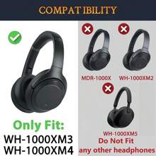 Replacement Earpads & Headband Leather Sleeve, Soft Earphone Earmuff For WH‑1000XM3 WH‑1000XM4 Headset, Headphones Repair Replacement Parts - View 4