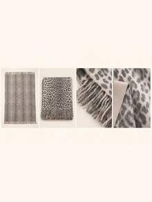 1pc Casual Vintage Leopard Print Sofa Throw Blanket, Soft Sofa Cover Cloth, Tassel Decor Universal Sofa Cover, Living Room Home Decor Blanket - Multicolor - View 6
