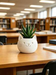 Cute Cat-Shaped Succulent Planter Pot, Mini Cat Flower Pot, Suitable For Indoor Plants And Small Animal Potted Plants, Ideal For Home And Office Desktop Or Windowsill Decoration, A Great Gift For Cat Lovers And Plant Parents - Multi-color - View 5