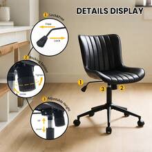 Soft Soft Swivel Entryway Storage Chair – 60 X 63 X 79 Cm Modern Scallop Back Armchair With 360° Rotation, Upholstered Shell Design For Bedroom, Vanity, Lounge, Office - Black - View 6