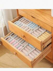 5/8/12 Portable Storage Baskets - Suitable For Office Supplies, Accessories, Cosmetics, Socks, Underwear, Etc. Fashionable And Durable Stackable Storage Boxes - Space-Saving Drawer Organizers, Home Storage Boxes And Storage Containers. - White - View 3