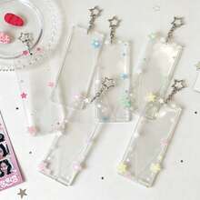 Colorful Star Acrylic Life Quadrant K-Pop Card Holder, Star Design Fangirl Y2Y Style Bag Charm Quad Card Holder Accessory - The Four Palaces Of Life - View 5
