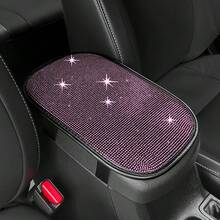 1pc Shiny Car Armrest Box Pad, Shiny Car Center Console Decor, Multi-Functional Car Storage Box, Creative Unisex Beautiful Car Accessories, Central Armrest Box Protective Pad - A - View 3