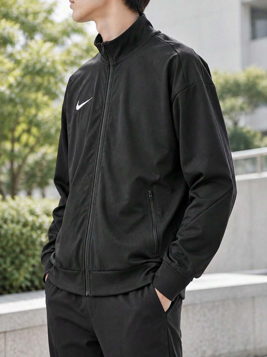 Nike Áo khoác len thể thao nam, áo khoác ngoài đơn giản thoải mái thường ngày phong cách casual chống gió IR8421-010 - màu đen - Xem 1