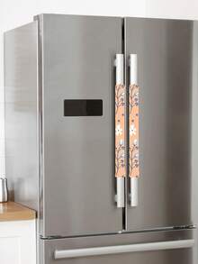 2pcs Christmas Refrigerator Door Handle Protector, Oven Handle Protector, Ultrasonic Embossed Pattern Door Handle Protector - View 7