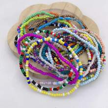 30pcs Bohemian Random Color Elastic String Handmade Beaded Seed Bead Colorful Seed Bead Bracelet Multi-Layer Stackable Combination Set - 30pcs Assorted Colors - View 4