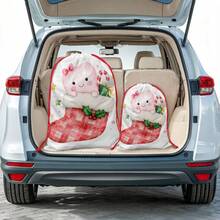 2pcs Double-Sided Printed Drawstring Christmas Gift Bags, Plaid Christmas Socks, Candy Cane And Gift Box Pattern, Sweet Cartoon Holiday Gift Packaging Bags, Large Drawstring Storage Bags, Suitable For Candy, Clothing Packaging And Christmas Party Gift Exchange - Multicolor - View 9