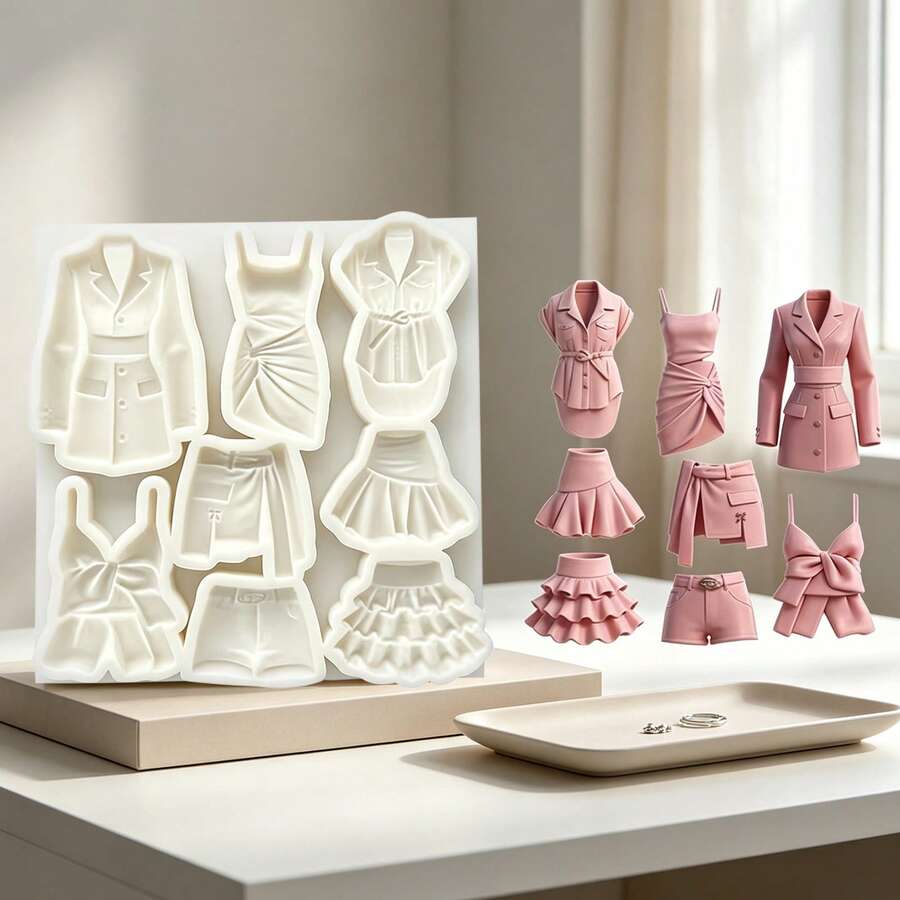 Exquisite Fondant Molds For Clothing Designs, Silicone Molds For Reclining Figures, Easy To Demold And Clean, DIY Chocolate Dough For Flower Paste Making, Resin Keychain Pendant Clay - View 1