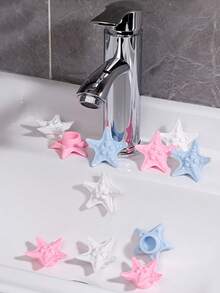 Star-Shaped Drain Plug - Leak-Proof Drain Stopper, Overflow Drain Cap, Easy Installation, Suitable For Bathroom, Kitchen Sink And Bathtub, Washbasin Overflow Hole Plug Cap Sealing Cover, Sink Side Hole Stopper, Bathroom Cabinet Sink Full Water Plug, Anti-Clogging Drain Accessory - Multicolor - View 7
