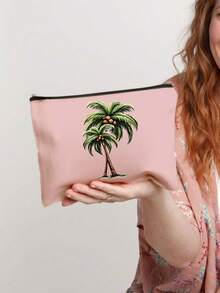 Coconut Print Pattern Storage Bag, Multifunctional Makeup Bag, Portable Travel Grooming Bag With Zipper, Skincare Bag,Daily Care Bag, The Best Gift For Friends, Suitable For Shopping, School, Travel, Daily Use - Multicolor - View 16