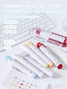 Stempel Multi-Stempel yang Dapat Diputar dan Dilepas, Portabel dan Sangat Menarik, Tersedia Berbagai Warna, Hasil Cetakan Jelas, Cocok untuk Perencana, Buku Harian, Dekorasi Buku Catatan, Pembuatan Kartu Ucapan DIY, Hadiah Kreatif Natal dan Halloween, Memenuhi Kebutuhan Pencatatan Harian dan Kerajinan Tangan - Berbagai gaya - View 5