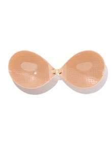 1/2pcs Women's Silicone Adhesive Bra, Invisible Elastic Band Strapless Push-Up Design, Self-Adhesive Strapless Invisible Style, Suitable For Wedding Dress/Prom Dress Outfits, Off-Shoulder, Backless - Multicolor - View 8