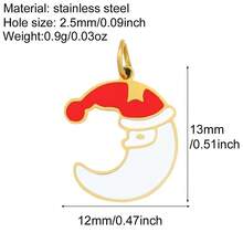 Stainless Steel Christmas Themed Oil Drop Pendant, Santa Claus, Christmas Tree, Gingerbread Man Pendant, DIY Handmade Jewelry Making Accessories, Christmas Gift - Gold - View 26