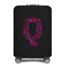 Vibrant Artistic Letter Print Elastic Luggage Cover, Dustproof & Scratch-Resistant Suitcase Protective Sleeve, Fits 18-32 Inch Travel Rolling Luggage - Black - View 25