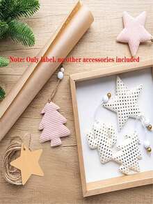 100pcs Kraft Paper Star Gift Tags - Blank Reusable, Suitable For Party, Gift Wrapping, Christmas Decoration And Home Decor - A - View 5
