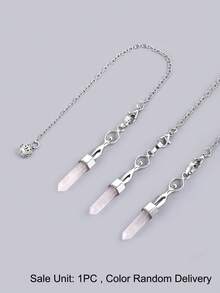 1pc Hexagonal Crystal Pink Quartz Pendulos For Dowsing Divination Yoga Style Natural Stone Reiki Spiritual Pendant Pendulo H957 - Pendant - View 9