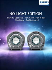 PHILIPS SPA3119 Speaker Komputer Berkabel USB dengan Efek Cahaya LED Warna-warni untuk Desktop dan Laptop, Speaker 2.0 Channel, Mini Subwoofer, Berkabel untuk Gaming Rumah dan Esports, Ukuran Kecil, Volume Besar - View 6