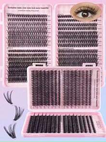 528pcs Individual False Eyelash Book, Large Capacity, 9-16mm Mixed Length Cluster False Eyelashes, Suitable For Beginners For DIY At-Home Eyelash Extension Kit - DD - View 9