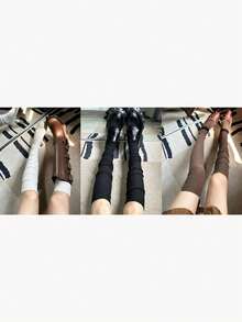 1 Pasang Kaos Kaki Panjang Selutut Bergaris Vertikal, Cocok untuk Sepatu Bot Tinggi, Gaya JK Fashion Girl, Gaya Y2K, Pakaian Sehari-hari - MultiWarna - View 11