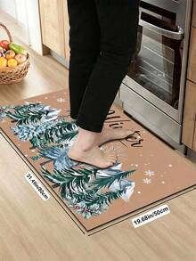 1/2pcs Christmas Diatomaceous Earth Mat, Vintage Cedar Pattern, Super Absorbent, Non-Slip, Perfect For Bathroom, Kitchen And Dining Room, Quick Drying, Ideal Home Decor And Bathroom Mat Gift - Multicolor - View 11