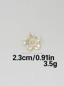 7PCS Flower Shape Metal Buttons 5-Petal Lily Embossed Buttons For Coat Suit Blazer - Multicolor - View 14