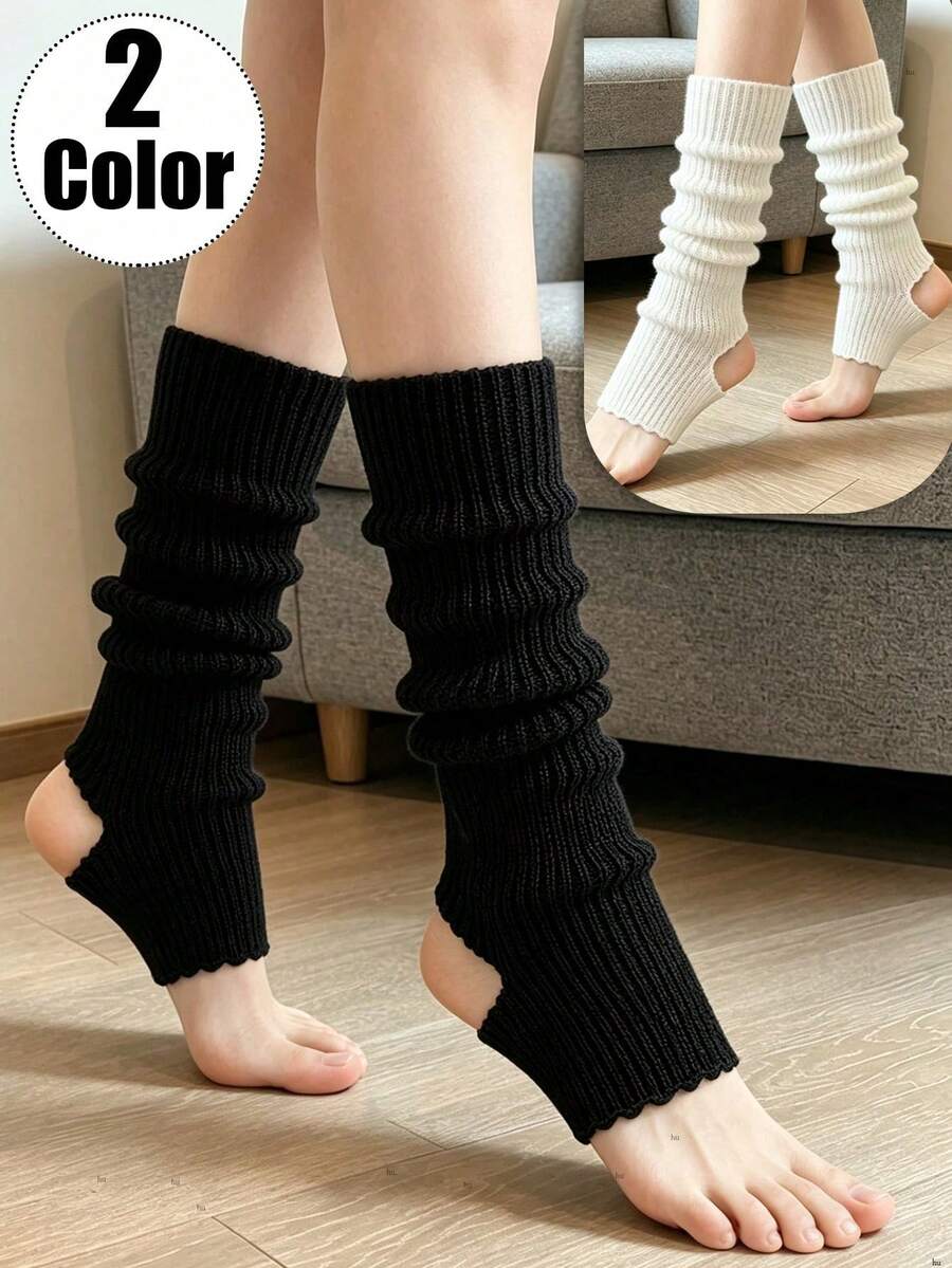 Women's Knitted Leg Warmers Ribbed Long Socks Slouchy Boot Covers Fashion Accessory - Multicolor - View 1