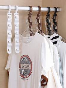 1pc Magic Hanger: 360° Rotating Space-Saving Multi-Hole Wardrobe Organizer, Stackable Clothing Storage Rack, Suitable For Closet And Dorm Room - View 5