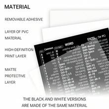 1pc Shortcut Key Stickers Compatible With Apple/Windows Laptop Full Series WORD & EXCEL Software Black/White/Transparent Optional - View 10