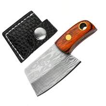 1pc Mini Knife Accessory, Can Be Used To Open Parcel Boxes, Also As Decorative Keychain/Leg Chain, Portable And Lightweight, Wooden Handle Stainless Steel Blade, Fun And Colorful, Includes Leather Case And Chain - Multicolor - View 15