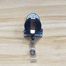Retractable D Card Holder Reel With Cute Cartoon Design, Nurse Hospital Badge Holder Office Lanyard 1pc - X1080 - View 6