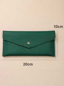 1pc Reusable Coin Envelope Wallet, Minimalist Solid Color Long Wallet, Fashion Casual Wallet, Multi-Function Card Holder, Envelope Card Holder, Unisex (Button Color Random) - Multicolor - View 16
