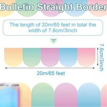 1/2pcs Back To School Decorations, Soft Tone Bulletin Board Border With Colorful Bohemian Rainbow Photo Frame, Removable Self-Adhesive Wall Stickers, Suitable For School, Home, Office And DIY, Party Decorations, Party Supplies, Desk Decor - Multicolor - View 5