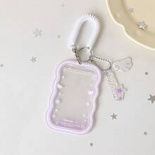 1pc Angel Wings Acrylic 3 Inch Card Holder, Idol Photo Card Display Sleeve For Girls, Student Photo Frame Protector - Rectangle - View 12