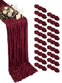 1/3/6/12Pack Cheese Cloth Table Runner, Boho Rustic Sheer Cheesecloth Table Cloth, Suitable For Wedding Party, Baby Shower, Birthday, Home Decor, Housewarming Gift - Rusty Rose - View 2