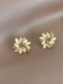 Flower Decor Stud Earrings Valentines,Mom,Mother,Mother's Day,Gift - Multicolor - View 1